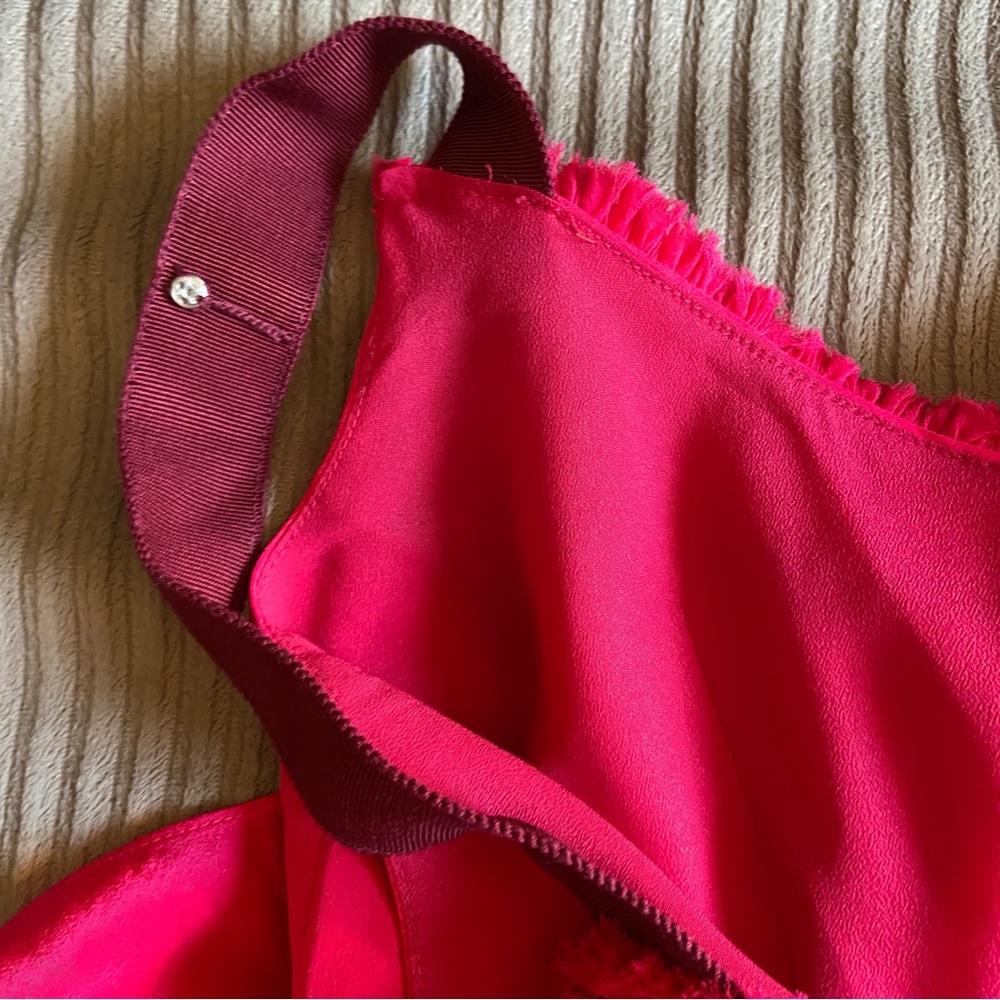 Cinq a sept 100% Silk fully lined Ruffled Dress - Size 0 Zero - NWOT - Picture 5 of 12